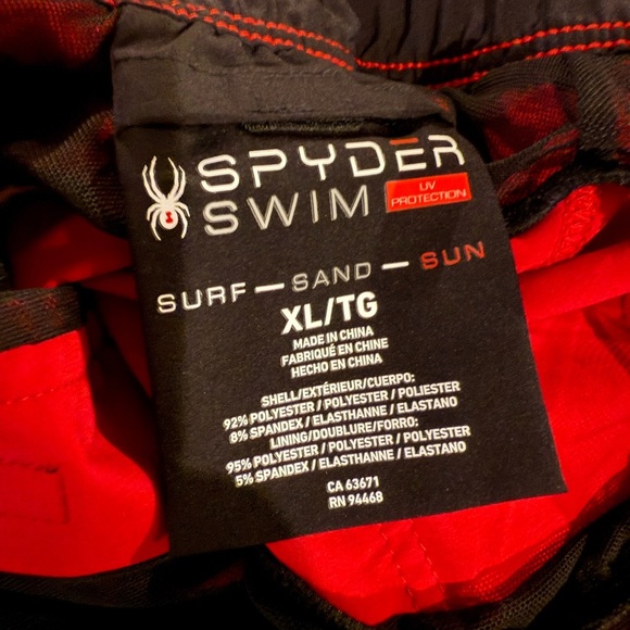 Spyder XL Men's Red UV Protection Breathable Swim Shorts‎ - Picture 4 of 5